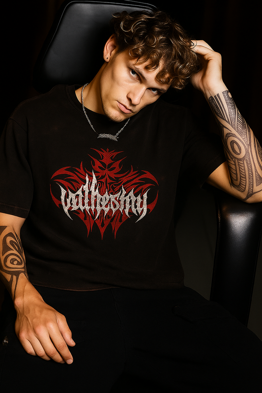 Tribal Flame Oversized Graphic T-Shirt