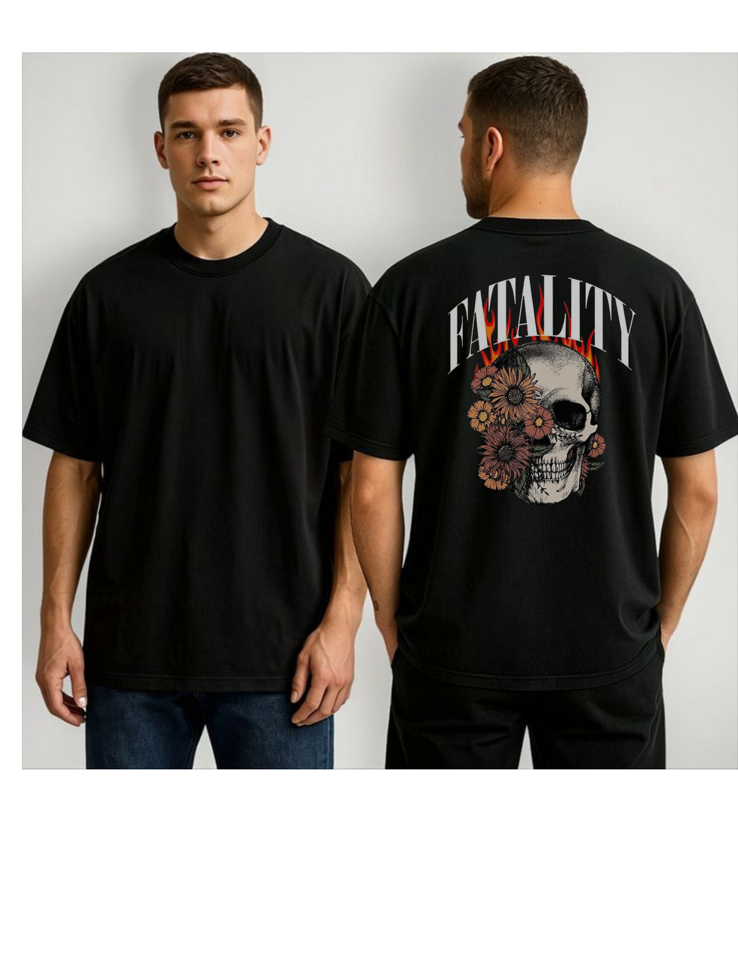 Fatality Skull Oversized Graphic T-Shirt
