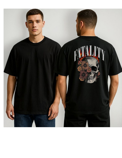 Fatality Skull Oversized Graphic T-Shirt